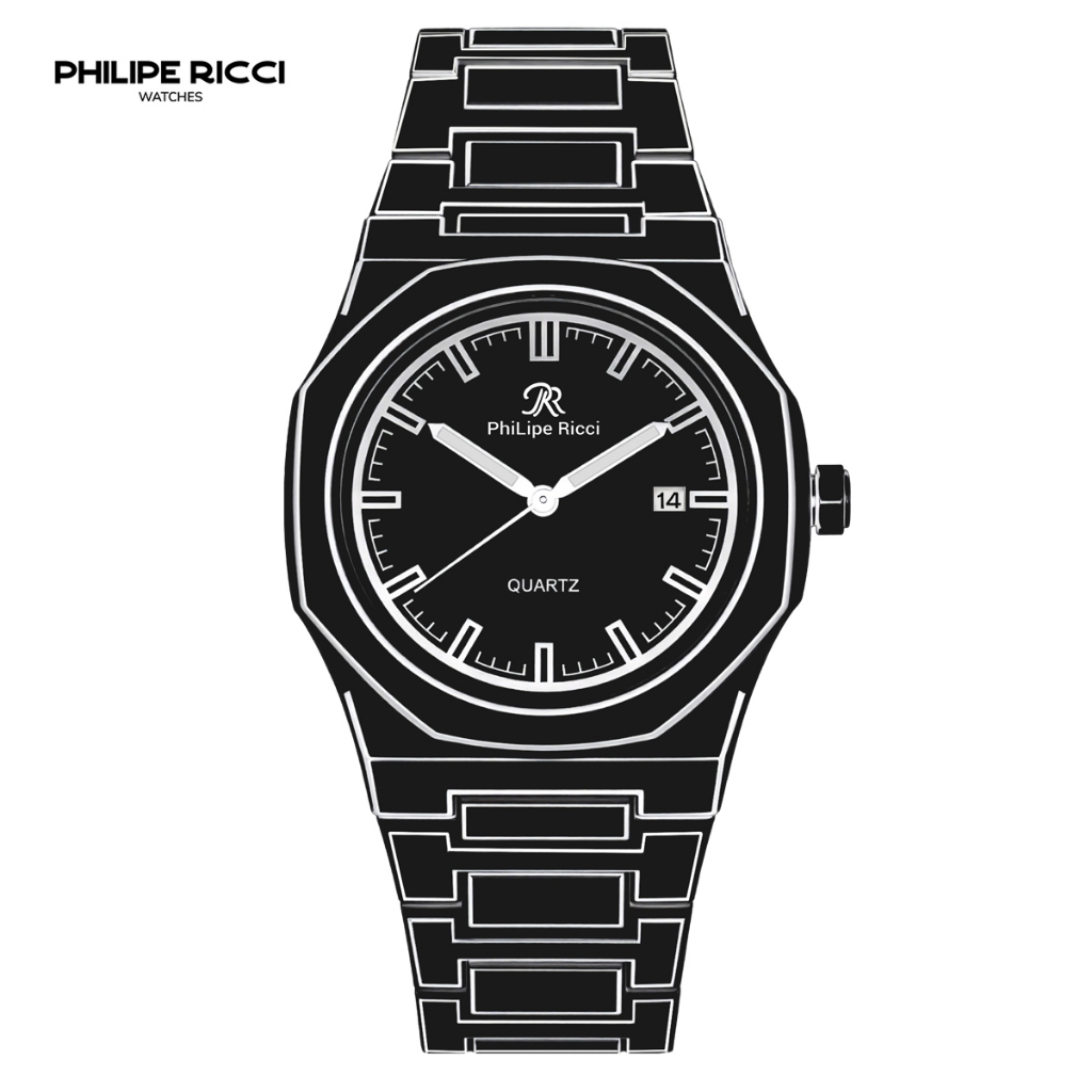 Jual PhiLipe Ricci Jam Tangan Pria Hitam Analog Simple 100% Original ...