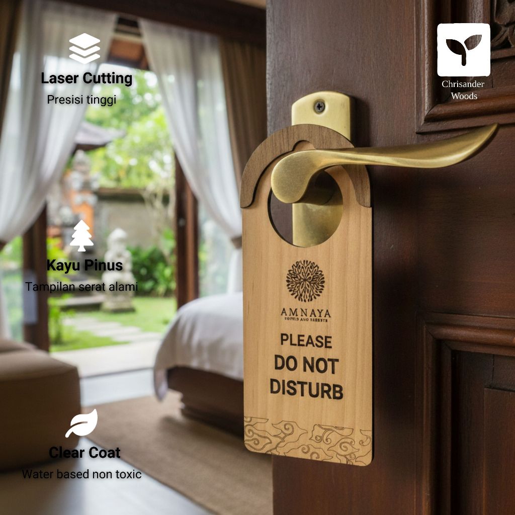 Jual Do Not Disturb Door Sign | Door Sign Hanger Hotel Custom Logo ...