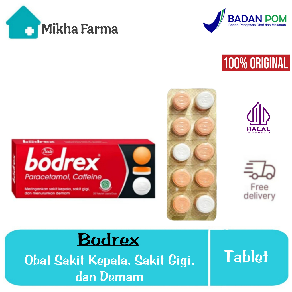 Jual Bodrex Merah | Box isi 20 Tablet - Meringankan Sakit Kepala ...