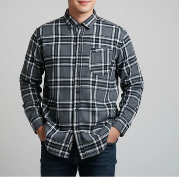Kemeja Flanel Pria Lengan Panjang Pakaian Pria Lengan Panjang Motif Kotak Exclusive
