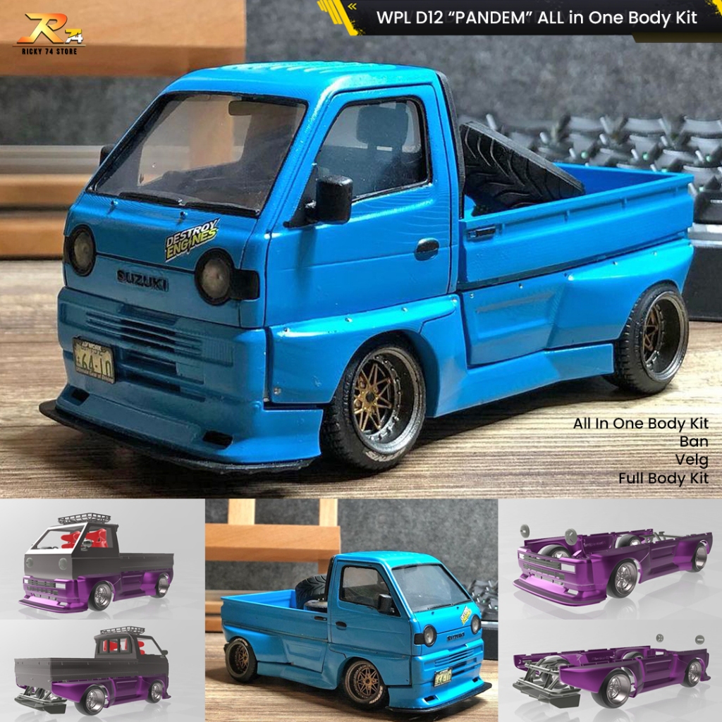 Jual WPL D12 Model PANDEM Body Kit Set with Wheel and Rims - RC Drift ...