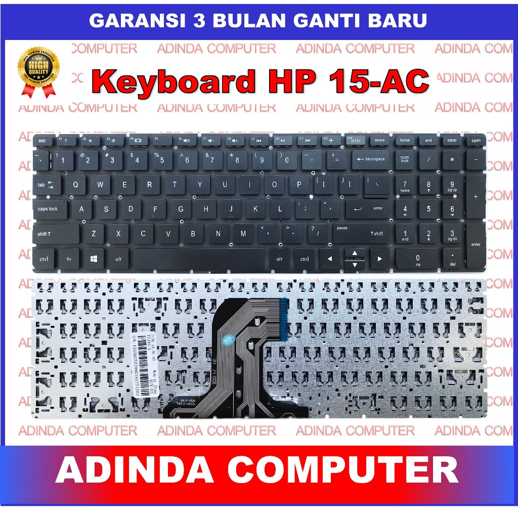 Jual Keyboard Hp Pavilion 15-AC 15AC 15-AF 15AF 15-AY 15AY 15-BA 15BA ...