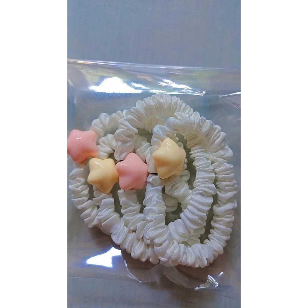 Jual Ikat Rambut VirL Putih dengan Hiasan Bintang Kuning dan Pink 4 Pcs ...
