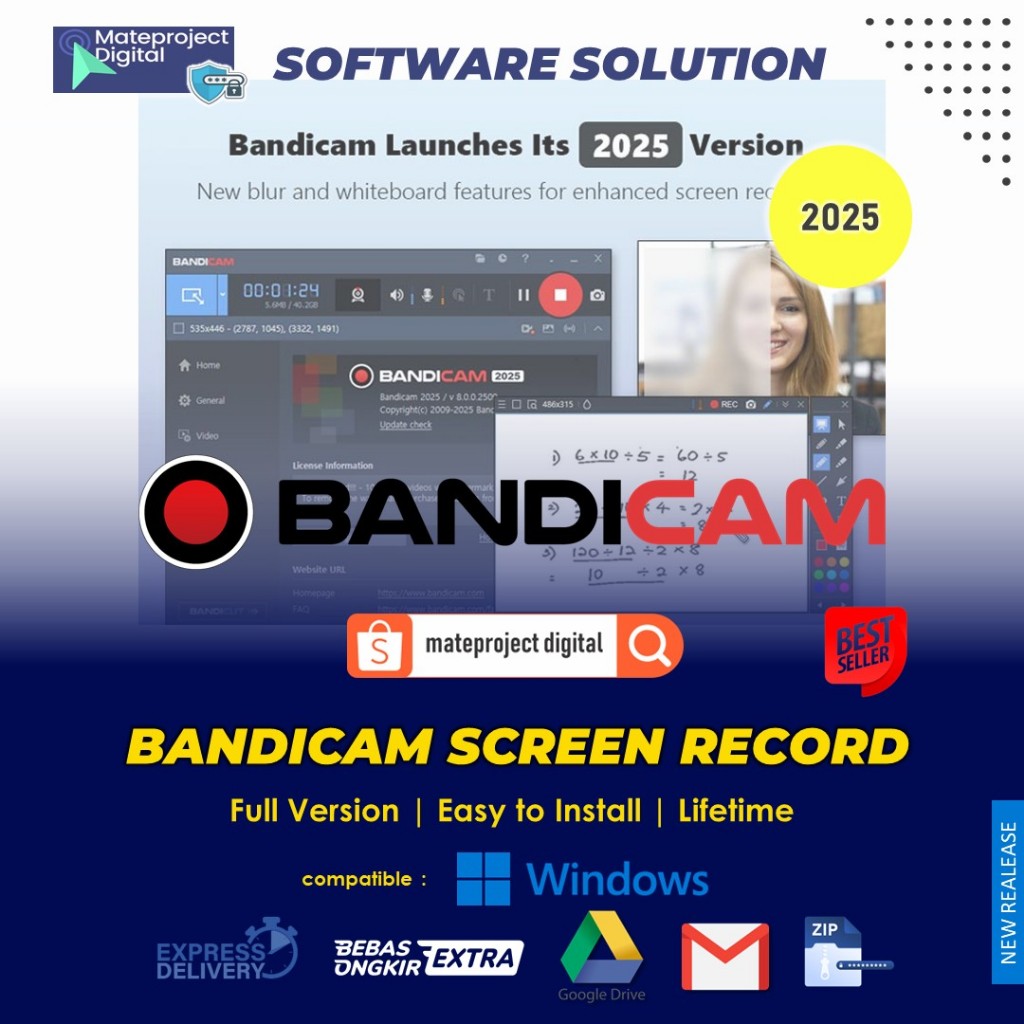 Jual Bandicam Pro 2026 Full version Software Screen Recorder Perekam ...