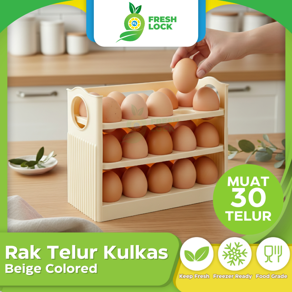 Jual Rak Telur Kulkas 30 Butir Plastik 3 Tingkat Otomatis Wadah ...