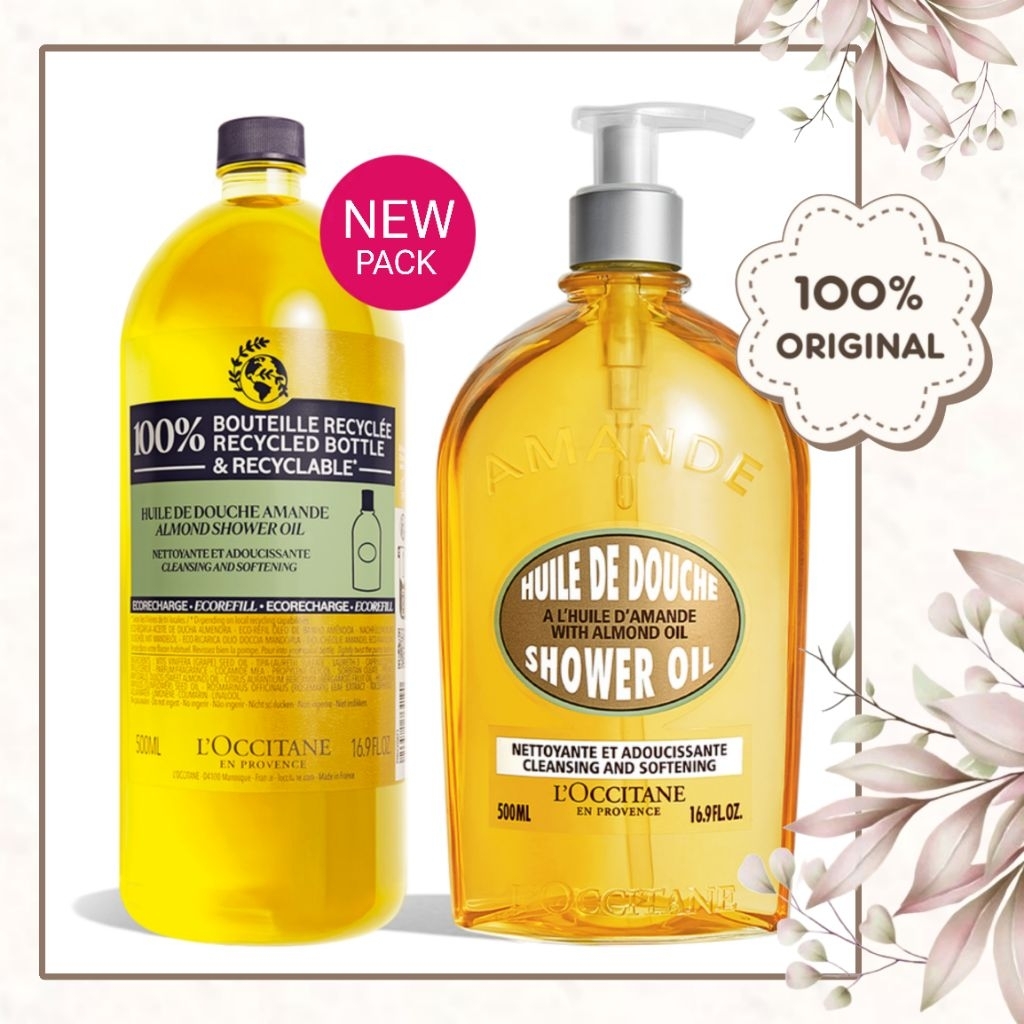LOCCITANE NEW Almond Shower Oil - 500ml / 250ml / 75ml / Refill 500ML Soap Hands & Body Bath Sabun Mandi