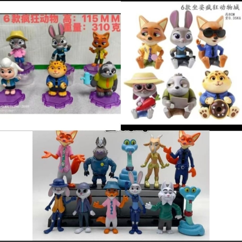 Jual zootopia figure set 6 judy hopps nick wilde | Shopee Indonesia