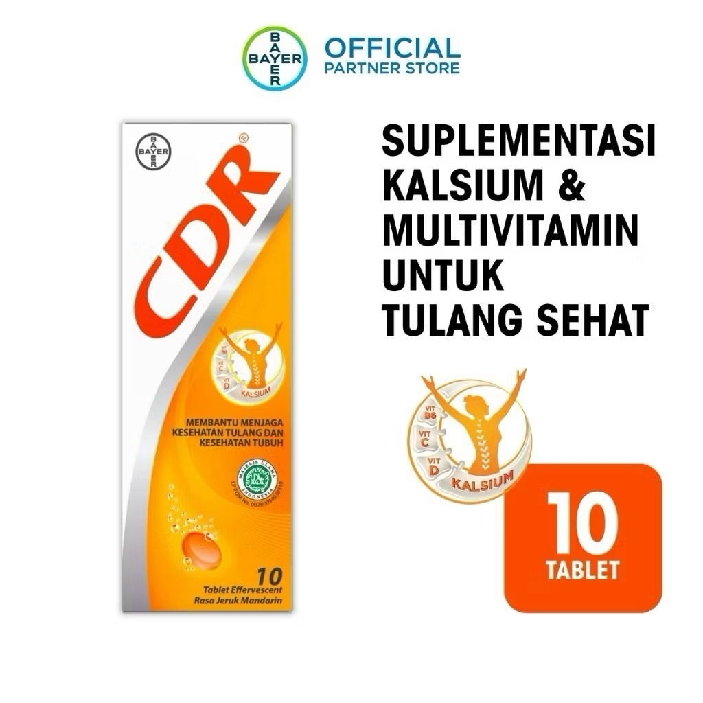 Jual CDR Multivitamin Suplemen Kalsium Vitamin C, D, dan B6 Rasa Jeruk ...