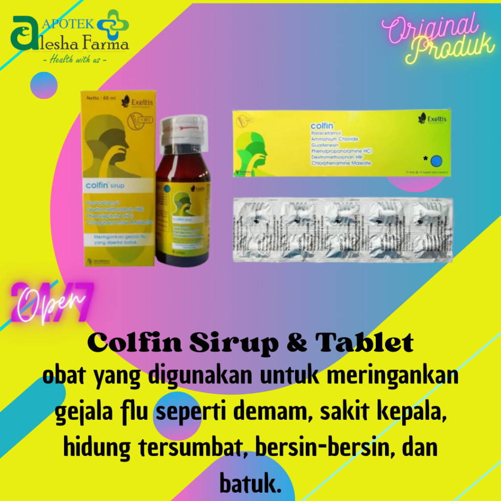 Jual Colfin Sirup 60 ml | Colfin Strip 10 Tablet | Obat Batuk dan FLu ...