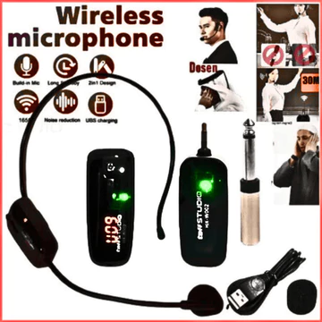 BARU TaffSTUDIO Mic Mikropon Bando Wireless LCD Mengajar Pemandu Imam Masjid Konten Kreator HX