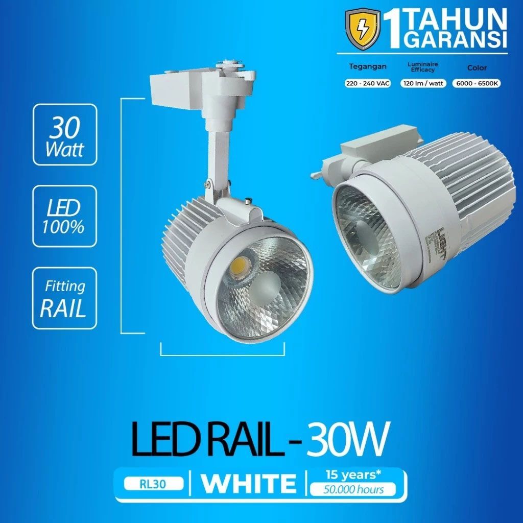 Jual LED TRACK RELL SOROT 30W PUTIH & KUNING TRACK LIGHT SPOT LIGHT ...