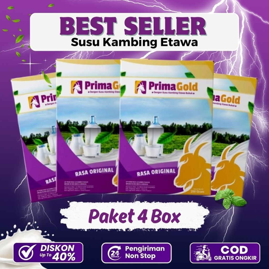 Jual PAKET 4 BOX PRIMA GOLD/ PRIMAGOLD/ GOLDENGOAT SUSU KAMBING ETAWA ...