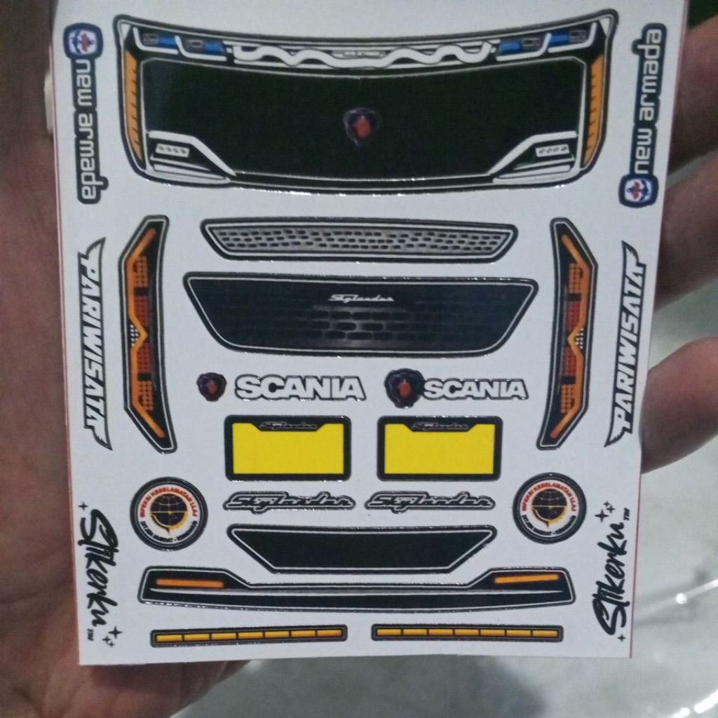 Jual stiker sticker headlamp skylander r25 scania untuk miniatur bus ...