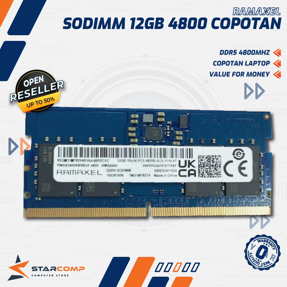 Jual Ramaxel SODIMM 12GB DDR5 PC38400 4800 Mhz Original Copotan