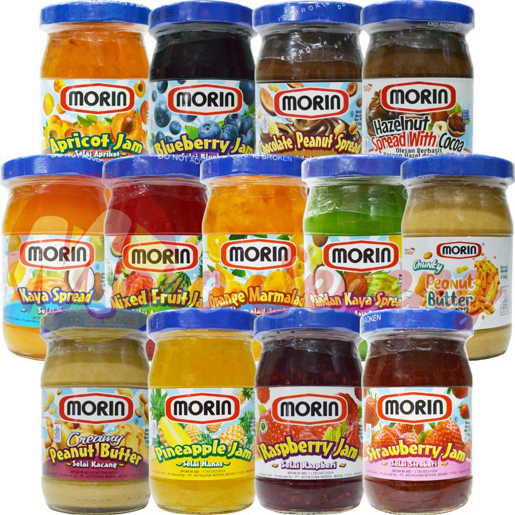 Jual MORIN Selai 170 gr Blueberry Kaya Orange Strawberry Apricot ...
