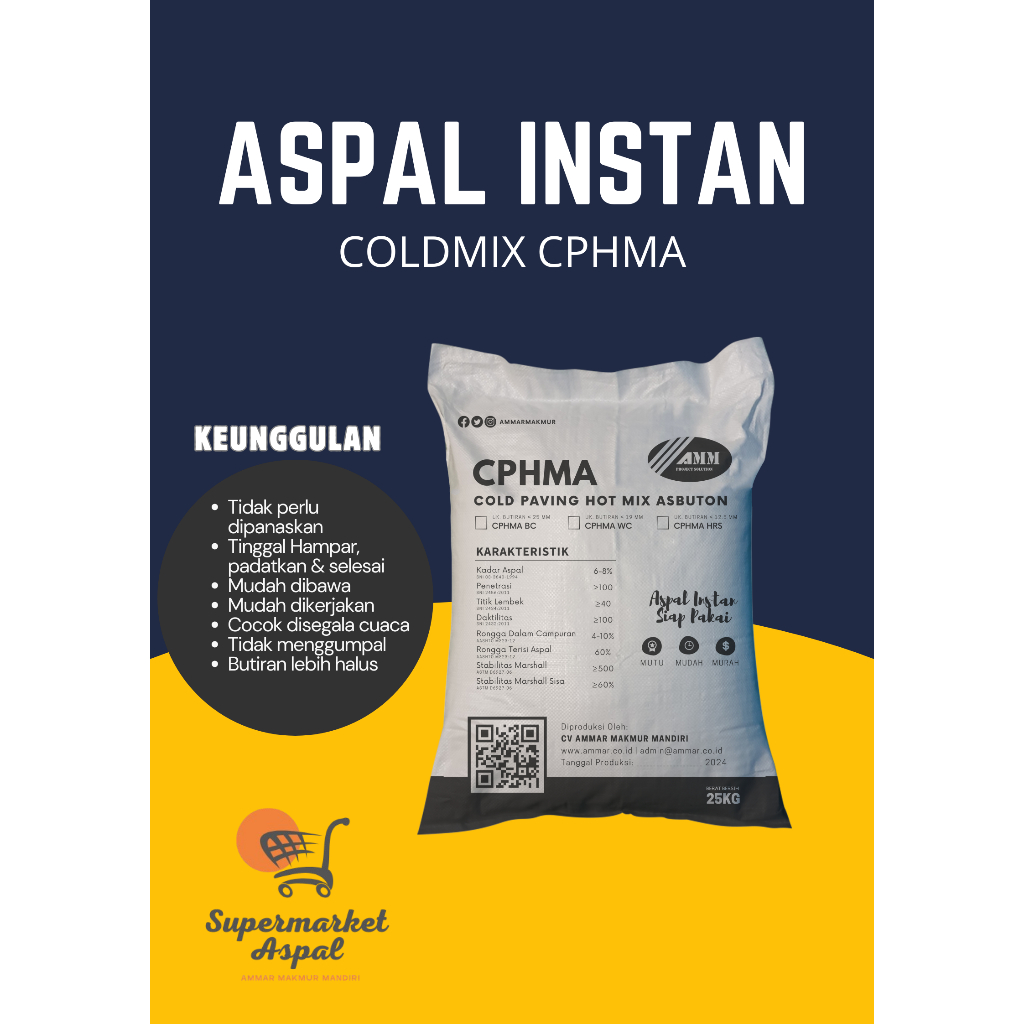 Jual Aspal Instan coldmix CPHMA 25Kg | Shopee Indonesia