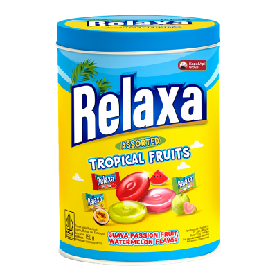 Jual Permen Relaxa Assorted Tropical Fruits Kaleng 150 gr | Shopee ...