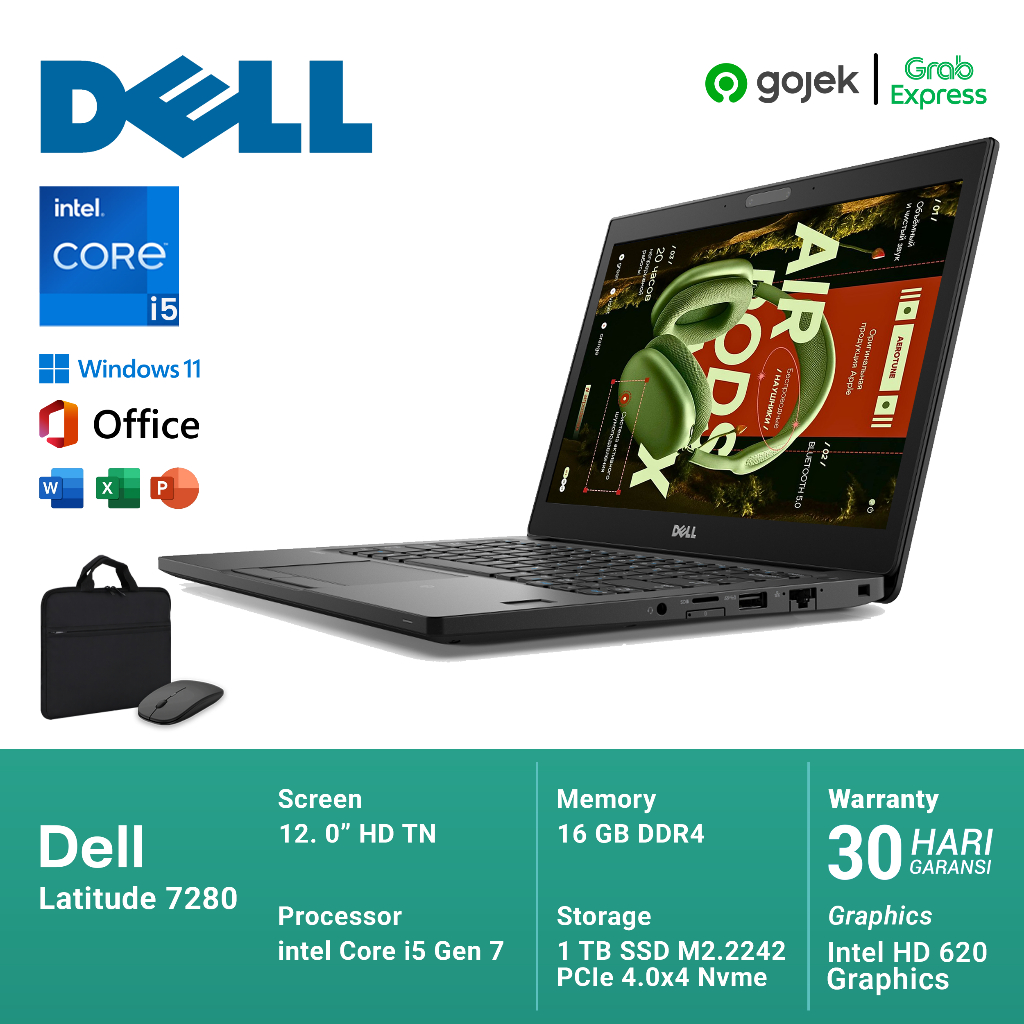 Jual Dell Latitude 7280 Core I5 Gen 7 RAM 16GB SSD 512GB Bonus Tas dan ...