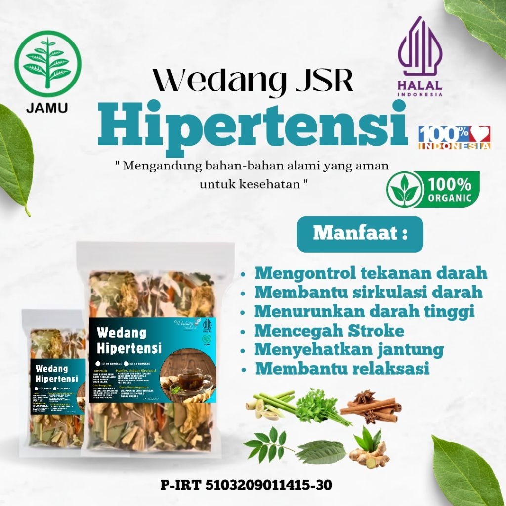 WEDANG HIPERTENSI ISI 15 PCS - ATASI MASALAH TEKANAN DARAH TINGGI! RESEP JSR