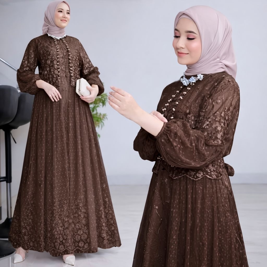 Jual Gamis model baru kondangan elegan brukat mewah jumbo simple Rafika ...