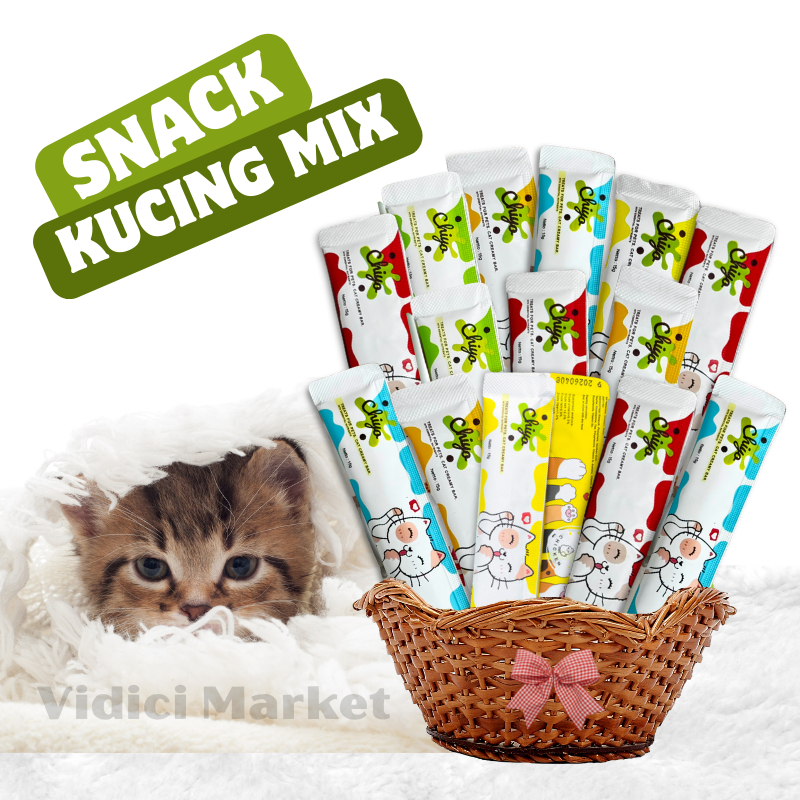 Jual Snack Kucing Mix 15pcs Cemilan Kucing Berbagai Varian Rasa / Pet ...