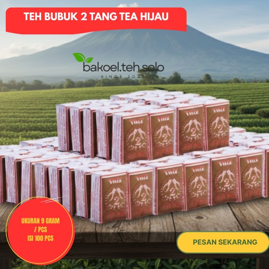 Jual Teh 2 Tang Tea Hijau Ukuran 9gr Isi 100 Pcs | Shopee Indonesia
