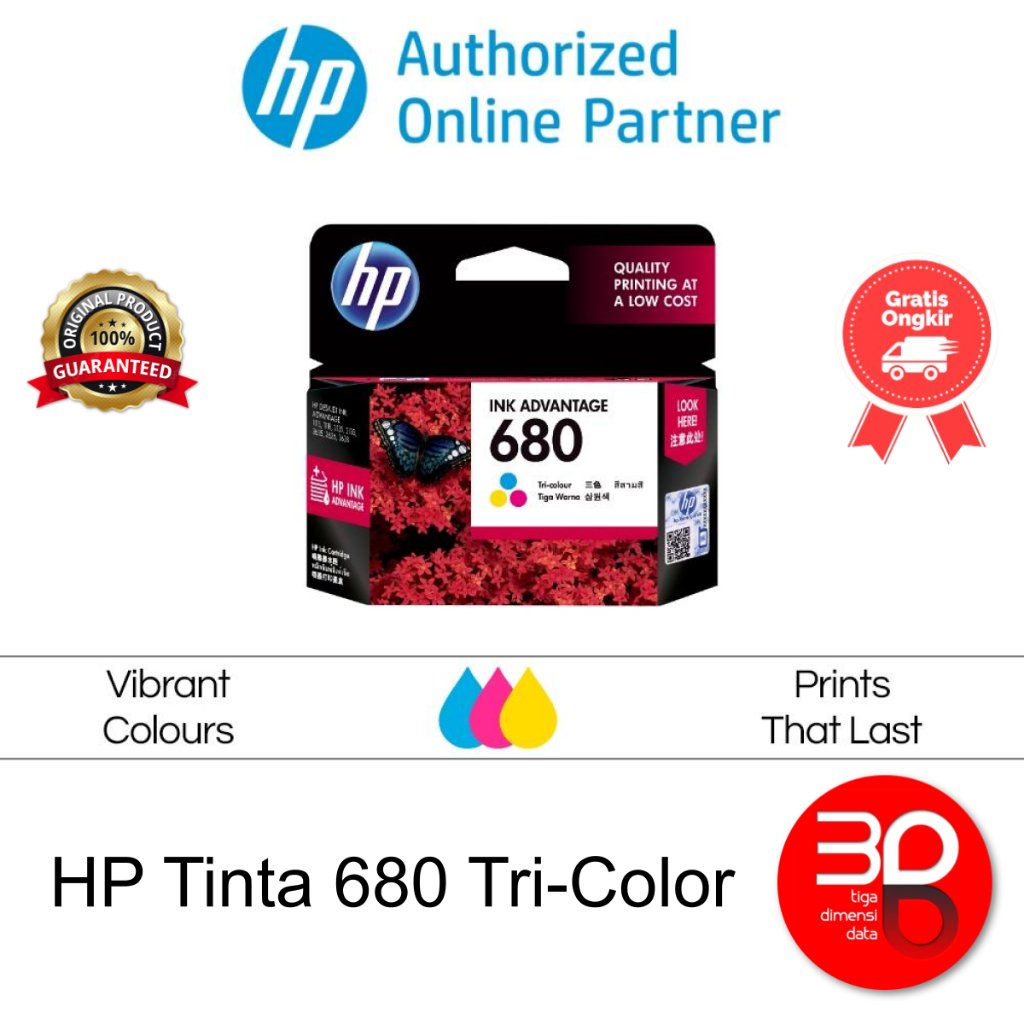 HP Tinta Printer 680 Tri-Color Original [F6V26AA]