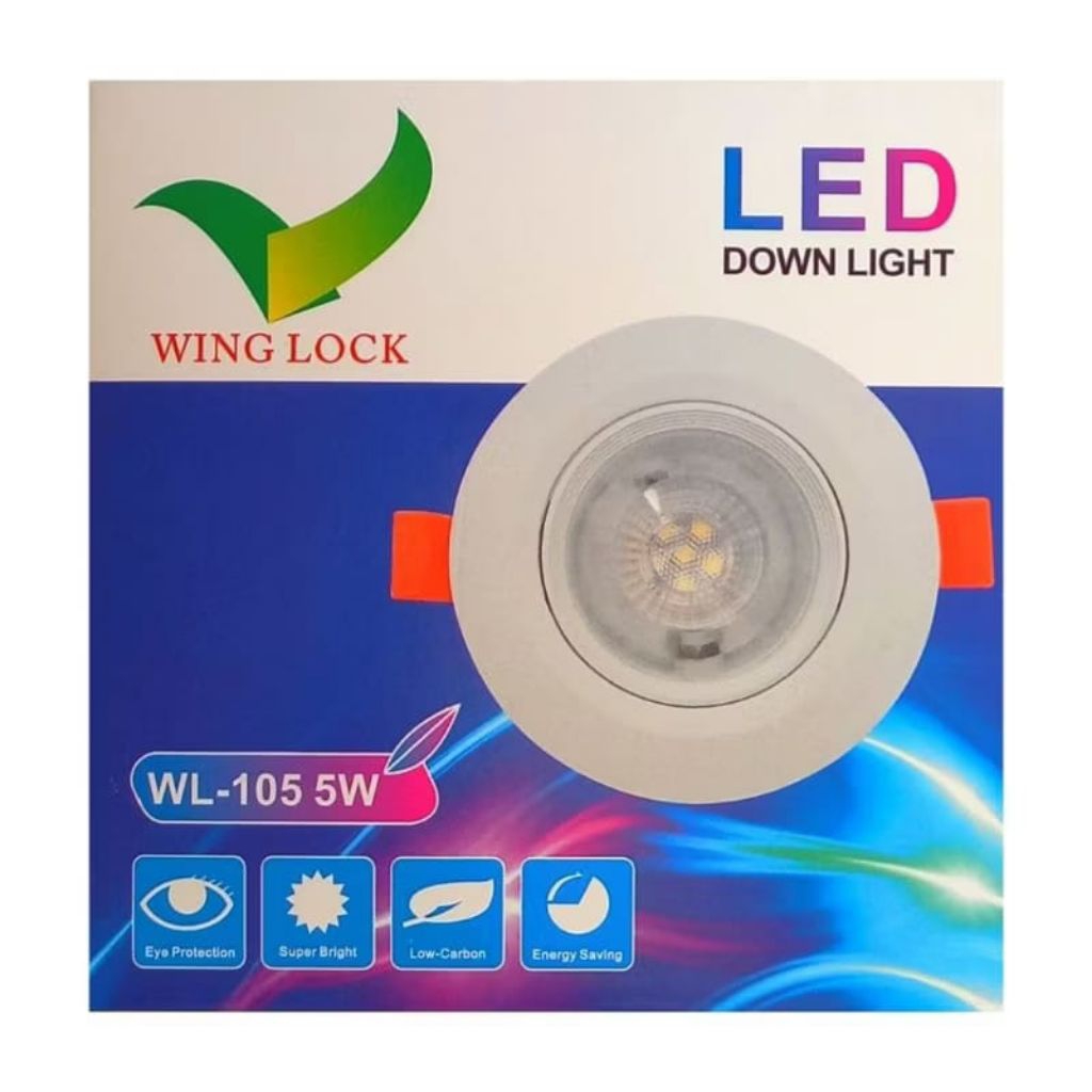 Jual Lampu LED Downlight 5W Wing Lock Spotlight 5 Watt WL-105 Downlight ...