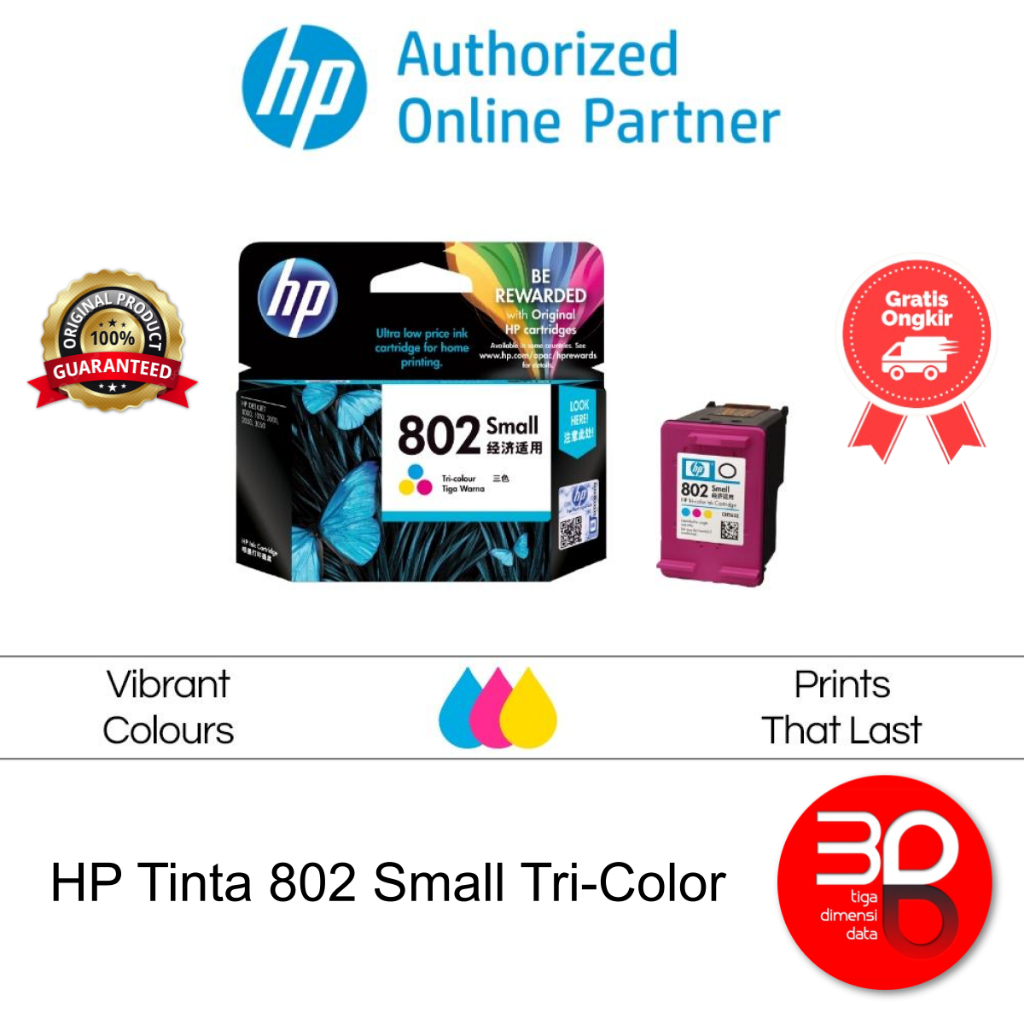 HP Tinta Printer 802 Small Tri-Color Original [CH562ZZ]