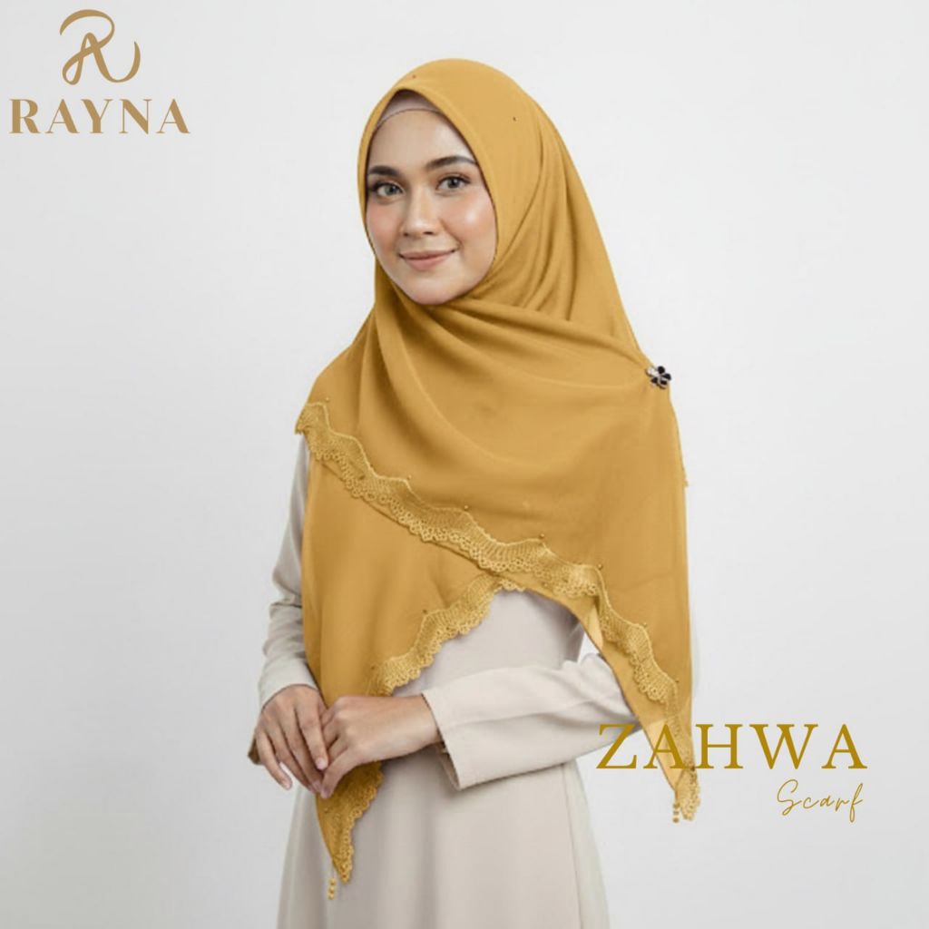 RAYNAHIJAB Zahwa Scarf Paris Japan Premium Bordir Kerancang Pinggir Hijab Pesta