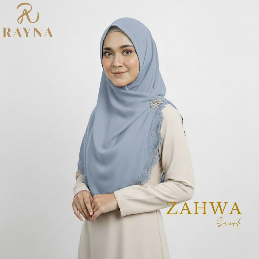 RAYNAHIJAB Zahwa Scarf Paris Japan Premium Bordir Kerancang Pinggir Hijab Pesta