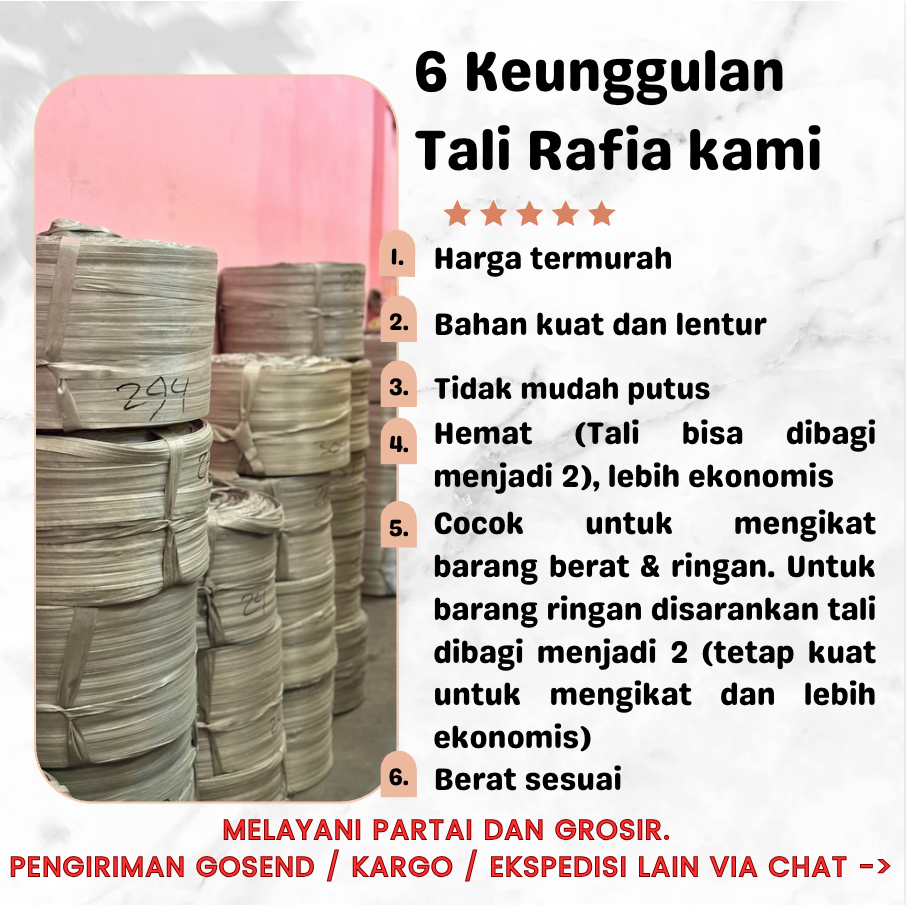 Jual Tali Rafia 25kg roll gulungan besar warna netral hitam merah biru ...