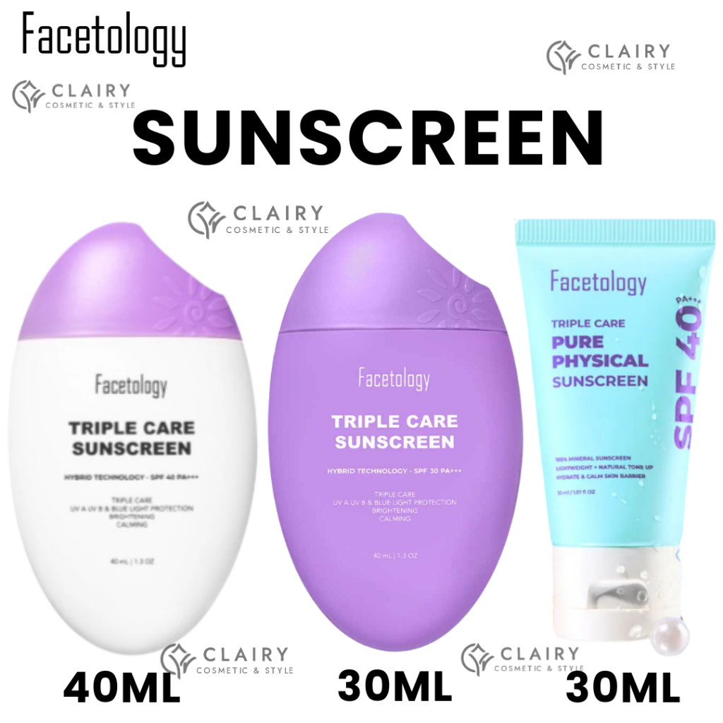 Jual -CLAIRY- FACETOLOGY Triple Care Sunscreen Hybrid Technology - SPF ...