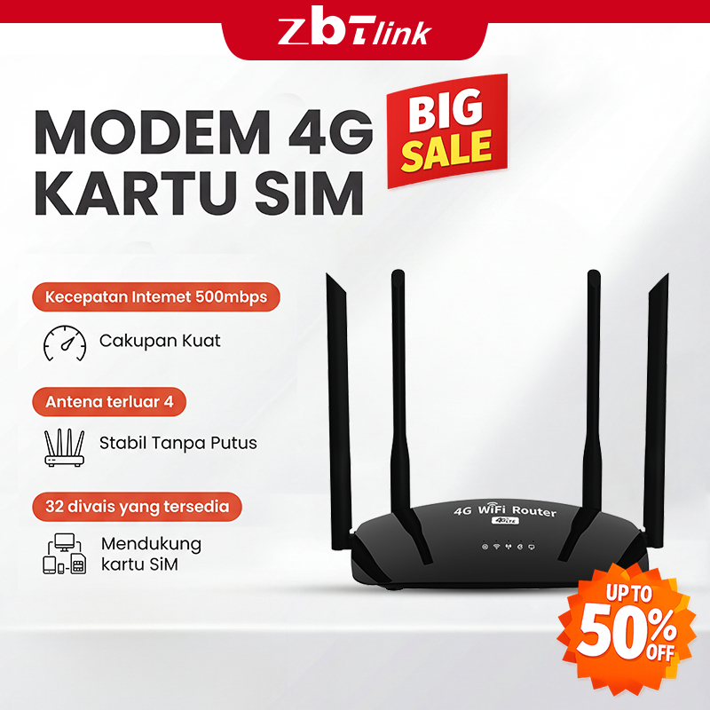 Jual ZBTlink 4G Router Modem 500Mbps SIM Dongle WiFi | Shopee Indonesia