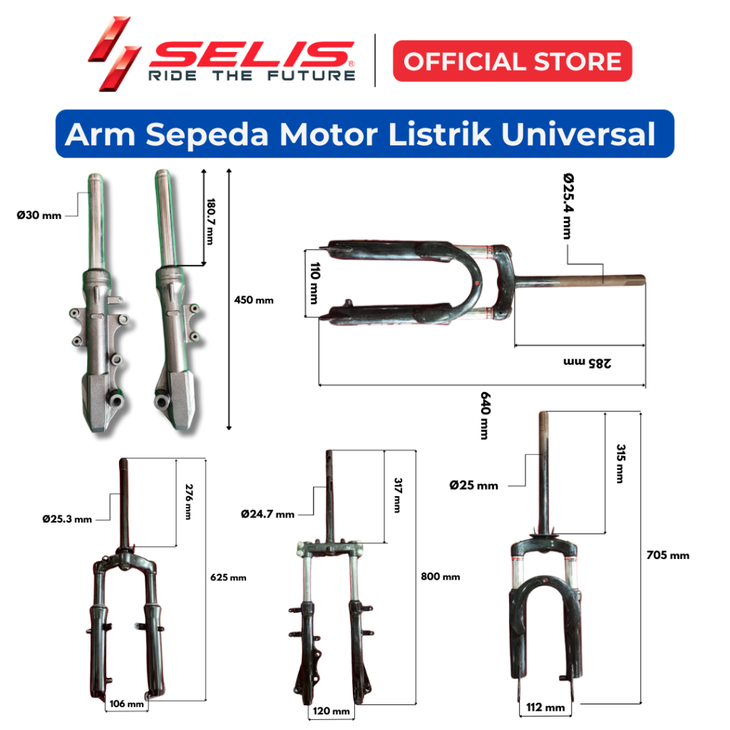SELIS - Garpu / Shock Depan Sepeda Motor Listrik Universal ( Fork / Front Shock )