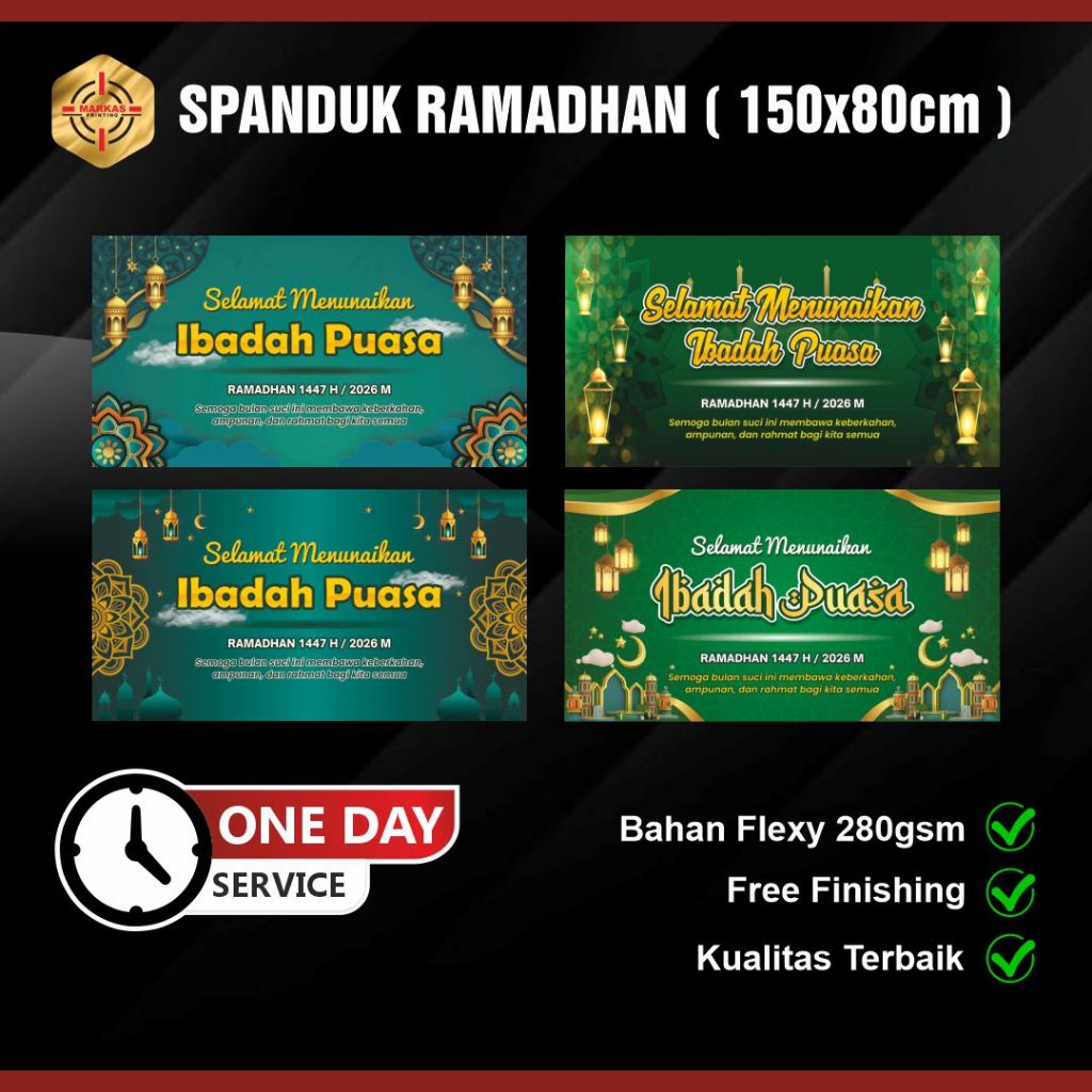 [ 150x80cm ] Spanduk Custom Edisi Ramadhan Free Edit Nama Instansi