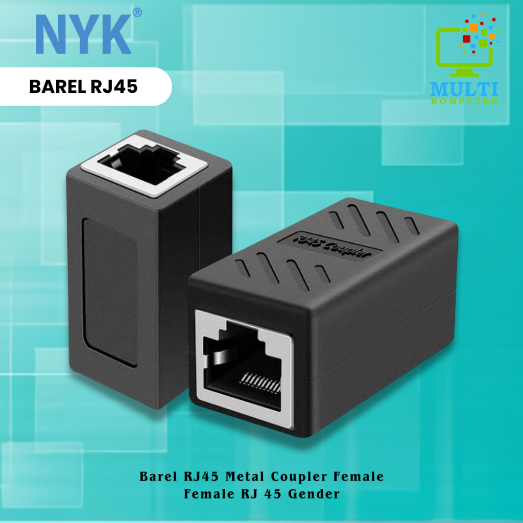 Jual Connector Barrel rj45 coupler cat 5 6 7 - Sambungan rj45 - Barel ...