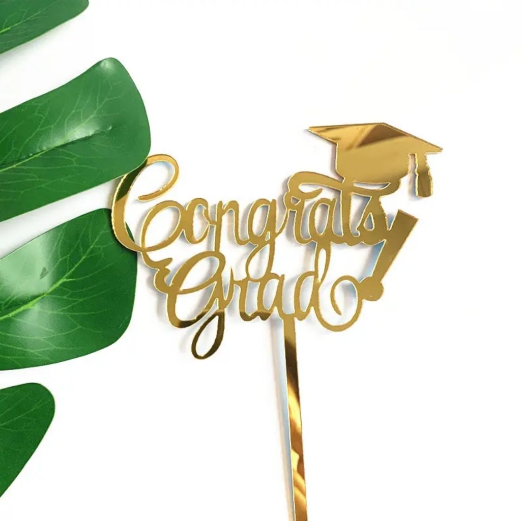 Jual CAKE TOPPER HAPPY GRADUATION tusuk kue tart atas selamat wisuda ...