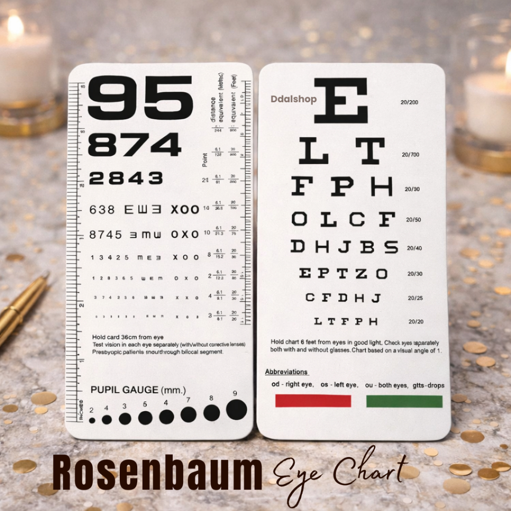Jual Rosenbaum Eye Chart & Snellen Mini Portable Optometry Eye Test ...