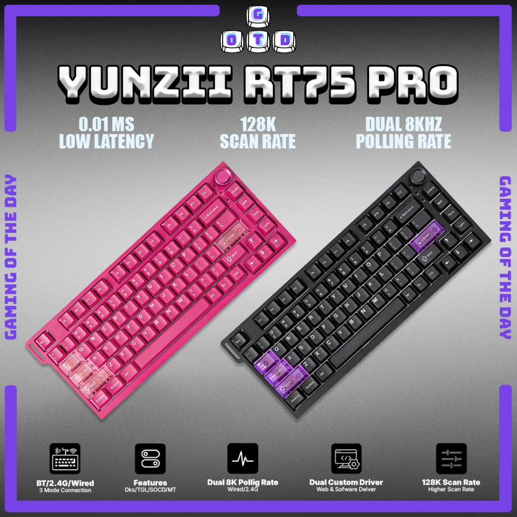 Jual YUNZII RT75 PRO Dual-8K Rapid Trigger Wireless Gaming Magnetic ...