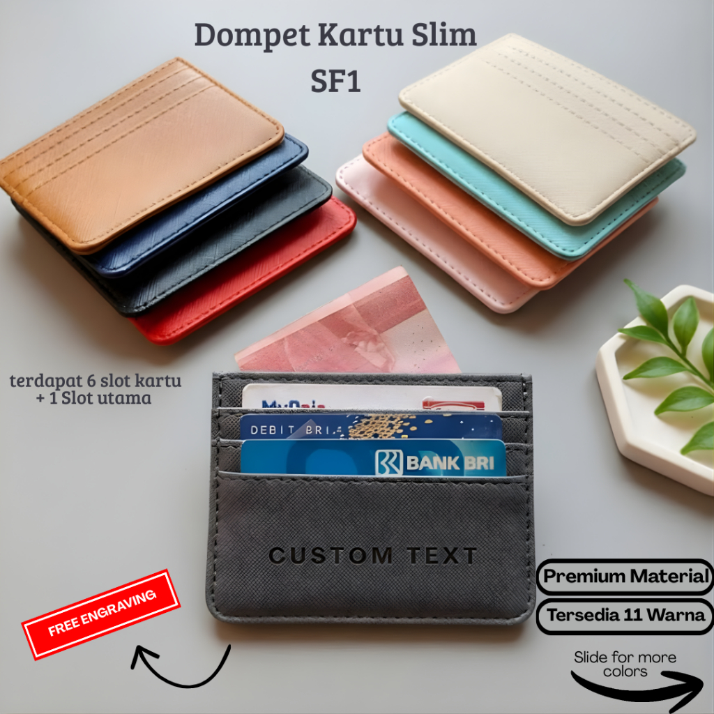 Jual [FREE ENGRAVE] Dompet Kartu Slim SF1 FREE Custom nama – Card ...