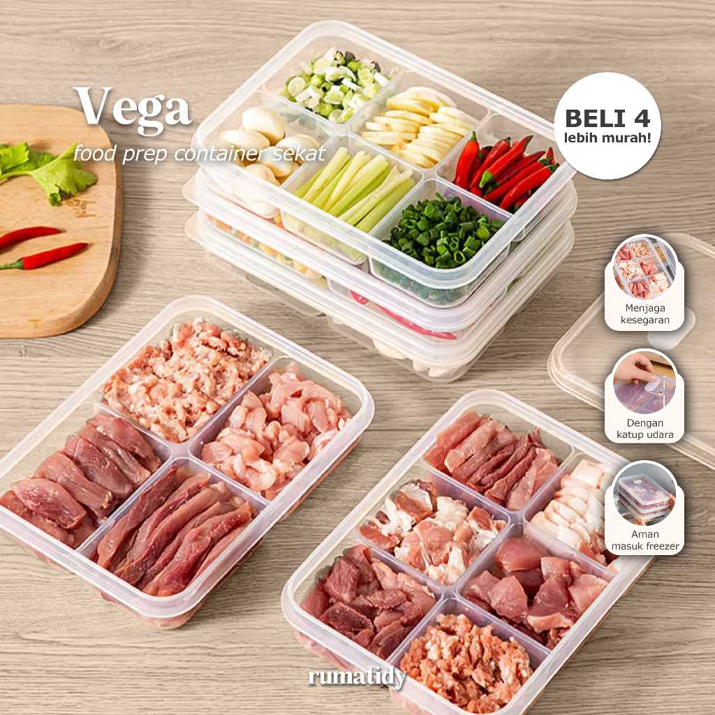 Jual (RUMATIDY) VEGA Food Prep Container Sekat Penyimpanan Makanan ...
