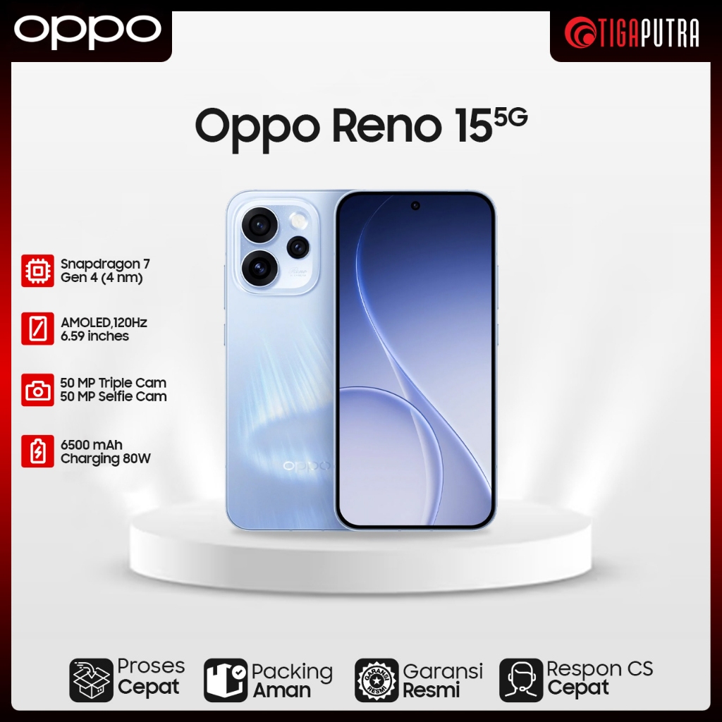 Jual OPPO Reno15 5G (Ram 8/12GB, Rom 256/512GB 50MP Ultra Wide Selfie ...