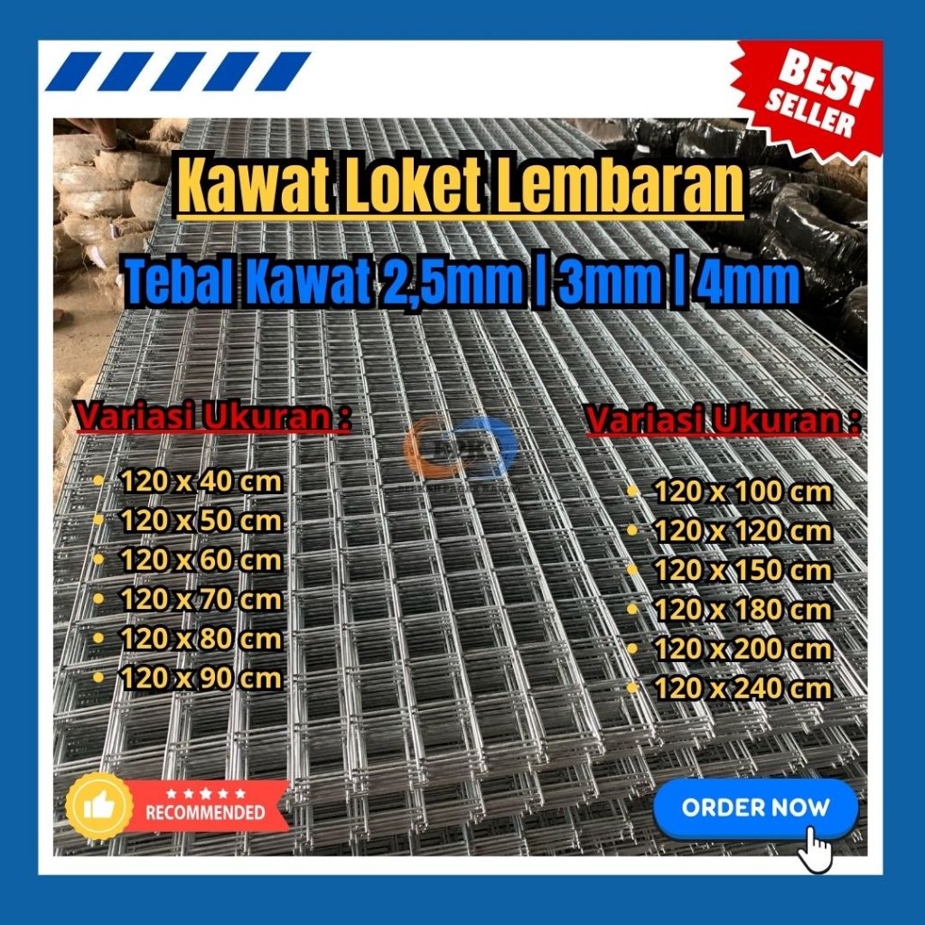 Jual Kawat Loket Galvanis / Kawat Mesh / Kawat Pagar Lembaran Tebal 2 ...