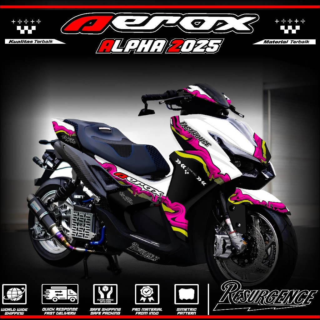 Jual (COD) Decal Sticker Aerox Alpha Turbo Full Body Tahun 2025 Sticker ...