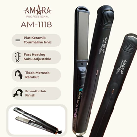 Catokan Rambut AMARA AM 1118 Plat Tourmaline Lurus Curly 2in1 Premium