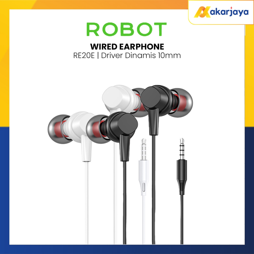 Jual ROBOT RE20E Earphone Kabel Driver Dinamis 10mm Mic & Kontrol Jack ...