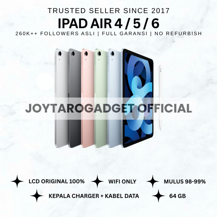 Apple iPad Air 4 64GB - Air 5 M1 64GB - Air 6 M2 128GB Original 100%