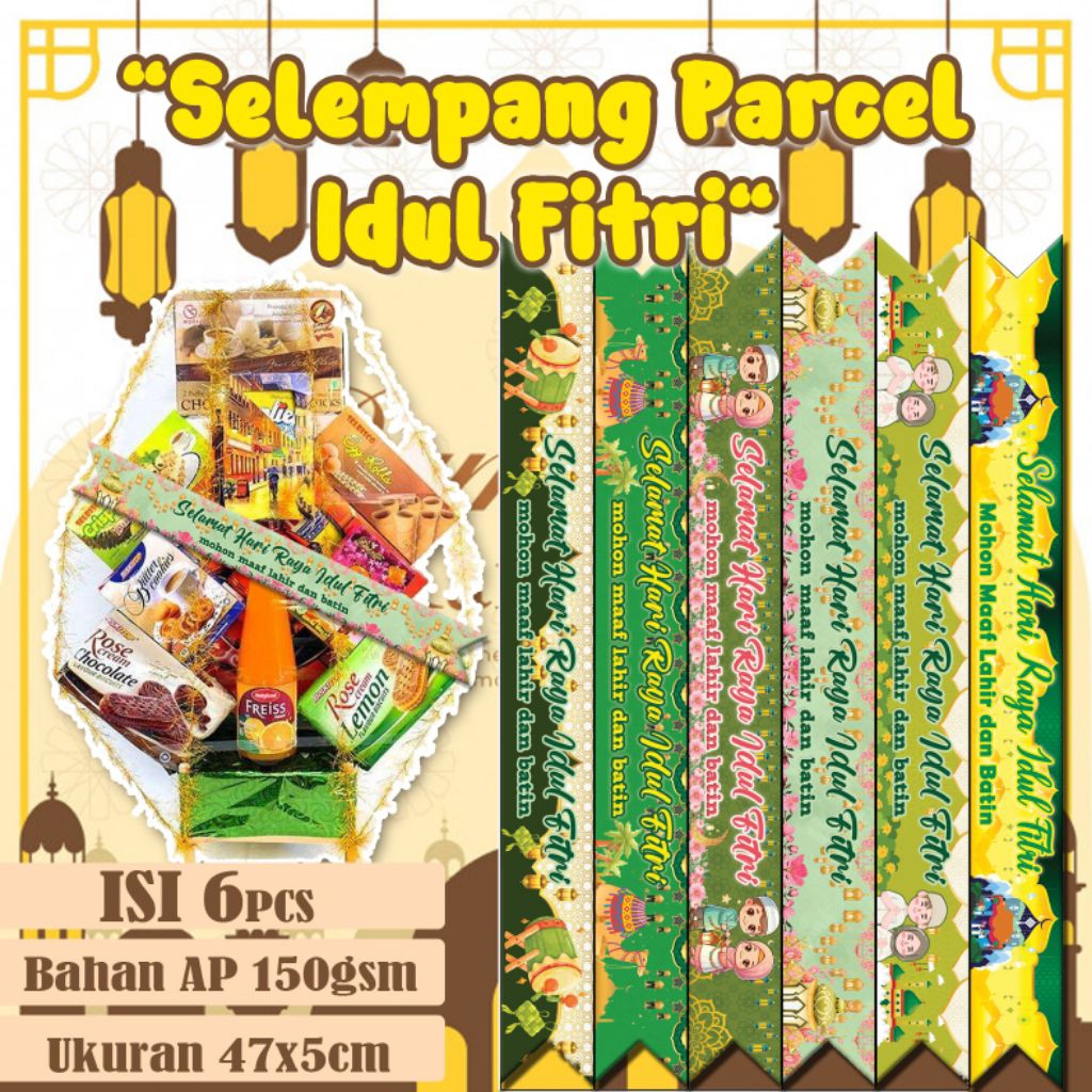 Jual Selempang parcel IDUL FITRI/Label Hampers/Label parcel IDUL FITRI ...