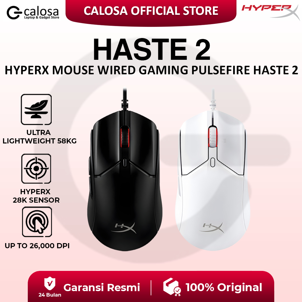Jual HyperX Pulsefire Haste 2 Mouse Gaming Wired 26K DPI Polling Rate ...